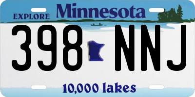 MN license plate 398NNJ
