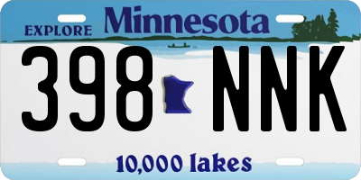 MN license plate 398NNK