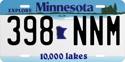 MN license plate 398NNM