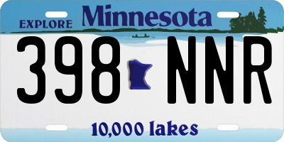 MN license plate 398NNR