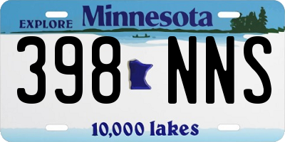 MN license plate 398NNS