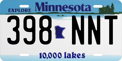 MN license plate 398NNT