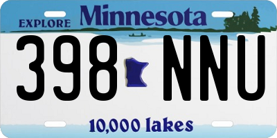 MN license plate 398NNU