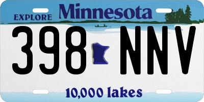 MN license plate 398NNV
