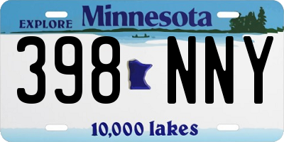 MN license plate 398NNY
