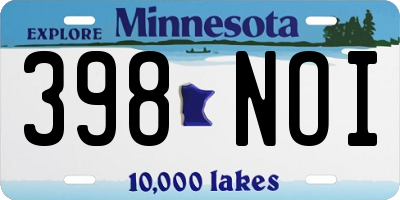 MN license plate 398NOI