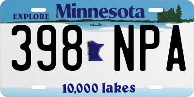 MN license plate 398NPA