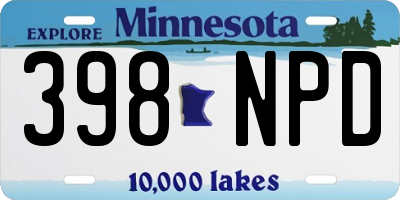 MN license plate 398NPD