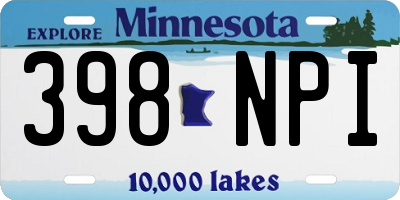 MN license plate 398NPI