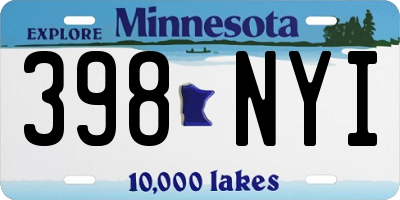 MN license plate 398NYI