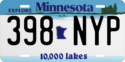 MN license plate 398NYP