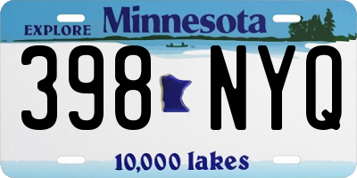 MN license plate 398NYQ