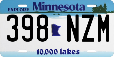 MN license plate 398NZM