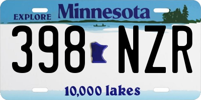 MN license plate 398NZR