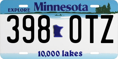 MN license plate 398OTZ