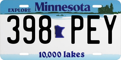 MN license plate 398PEY