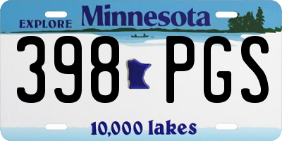 MN license plate 398PGS