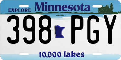 MN license plate 398PGY