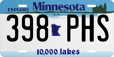 MN license plate 398PHS