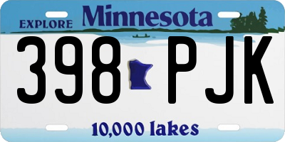 MN license plate 398PJK