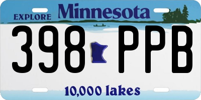 MN license plate 398PPB