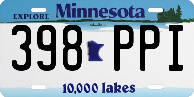 MN license plate 398PPI