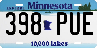MN license plate 398PUE