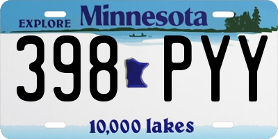 MN license plate 398PYY