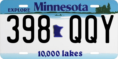 MN license plate 398QQY