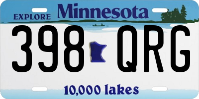 MN license plate 398QRG