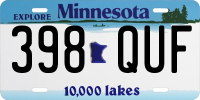 MN license plate 398QUF