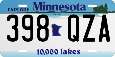 MN license plate 398QZA