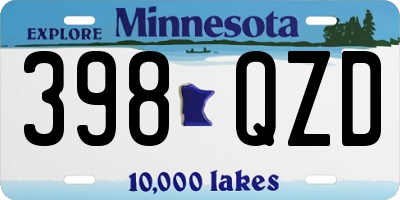 MN license plate 398QZD