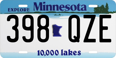 MN license plate 398QZE