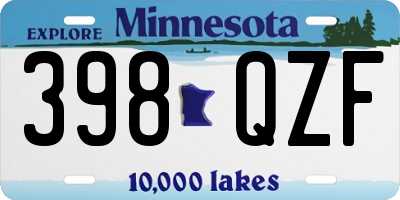 MN license plate 398QZF