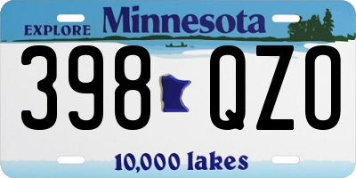 MN license plate 398QZO