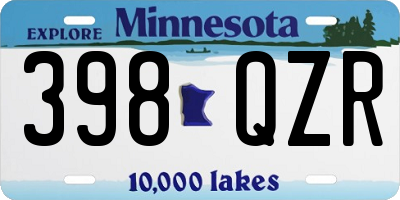 MN license plate 398QZR