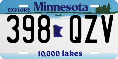 MN license plate 398QZV