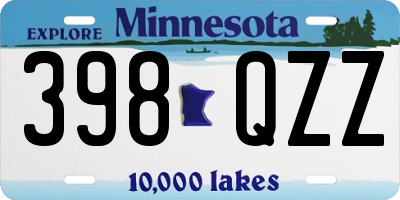 MN license plate 398QZZ