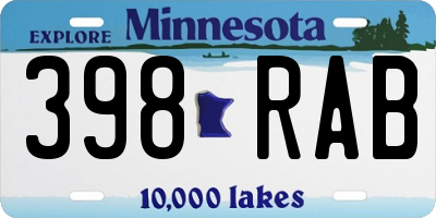 MN license plate 398RAB