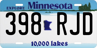 MN license plate 398RJD