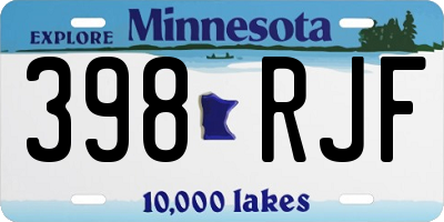 MN license plate 398RJF