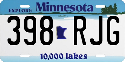 MN license plate 398RJG