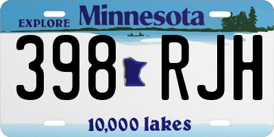 MN license plate 398RJH
