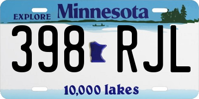MN license plate 398RJL