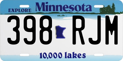 MN license plate 398RJM