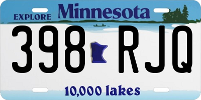 MN license plate 398RJQ