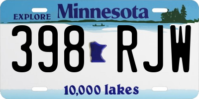 MN license plate 398RJW