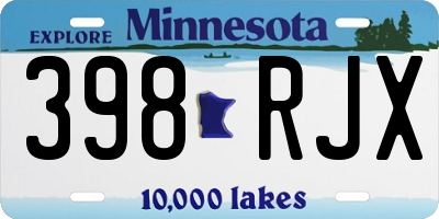 MN license plate 398RJX