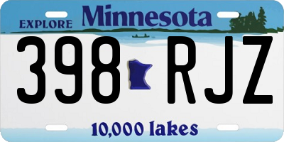 MN license plate 398RJZ